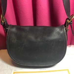 Coach Black Leather Fletcher Purse Authentic